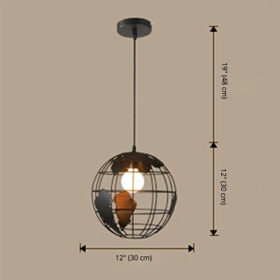 Industrial Style Wire Caged Pendant Light Metal 1 Light Hanging Lamp