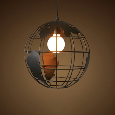 Industrial Style Wire Caged Pendant Light Metal 1 Light Hanging Lamp