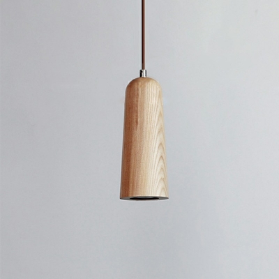 Japanese Style LED Hanging Light Modern and Simple Wood Pendant Light for Bedside