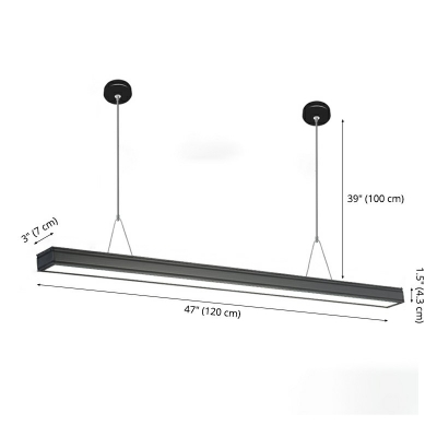 Metal Acrylic LED Pendant Light Modern Style Linear Hanging Light for Factory Office Factory