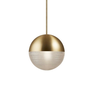 Metal Globe LED Hanging Light Postmodern Style Minimalisma Glass Pendant Light for Bedside