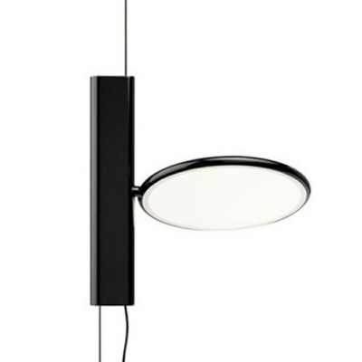 Minimalist Style Disk Shaped Pendant Lamp Metal LED Hanging Lamp for Sitting Room