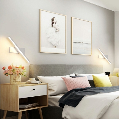 Minimalist Style Linear Wall Sconces Single-Bulb LED Metal Wall Mounted Light for Bedroom