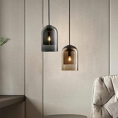 Modern and Simple Hanging Light Glass Geometric LED Pendant Light for Bedside
