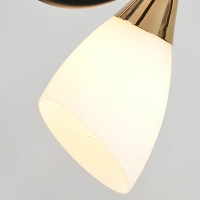 Modern Style Cone Shade Island Pendant Glass 8 Light Island Light in Black for Restaurant