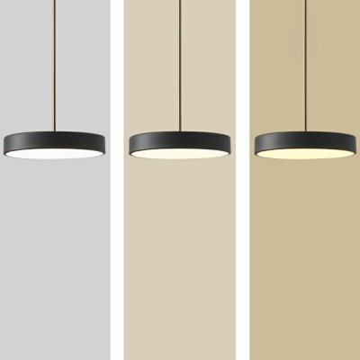 Modern Style LED Hanging Light Acrylic Metal Round Pendant Light for Living Room