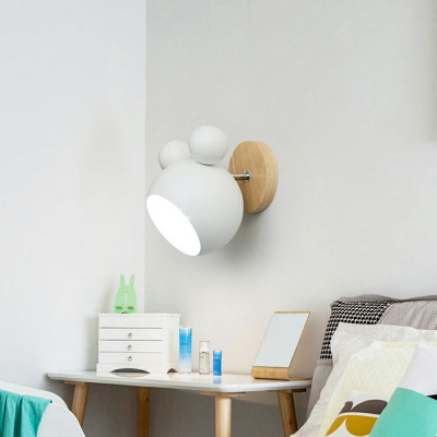 Modern Style Macaron Cartoon Shaped Wall Lamp Metal 1 Light Wall Light