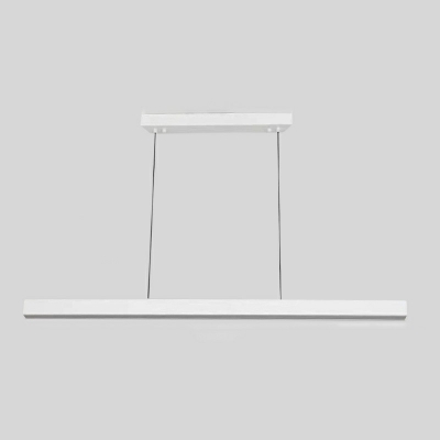 Modern Style Simple Linear Island Pendant Metal 1 Light Island Light for Restaurant