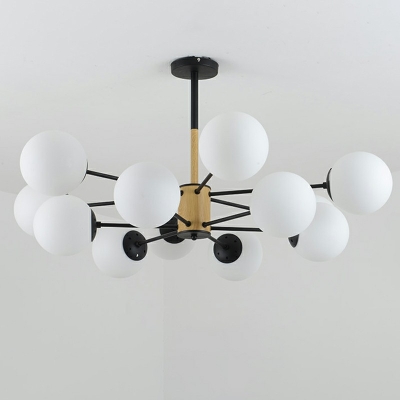 Modernist Chandelier 12 Head Glass Ceiling Pendant Light for Living Room Bedroom