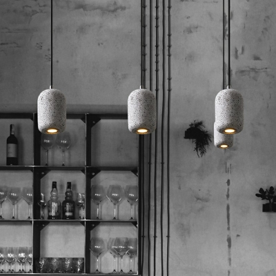 Nordic Style LED Hanging Light Industrial Cement Cylinder Pendant Light for Study Dinning Room