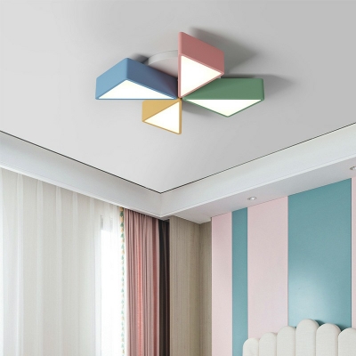 Nordic Style Multicolored Flush Ceiling Light Fixture Metallic LED Ceiling Light for Children Bedroom