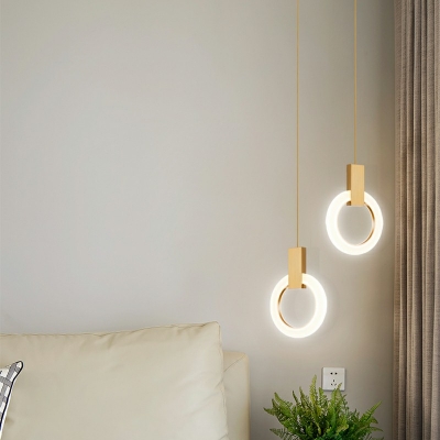 One Light Modern Style Pendant Light Kit LED Bedroom Suspension Lighting
