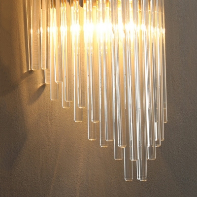 Post-modern Style 2-Bulb Copper Wall Sconce Light Crystal Shade LED Wall Lamp for Sleeping Room