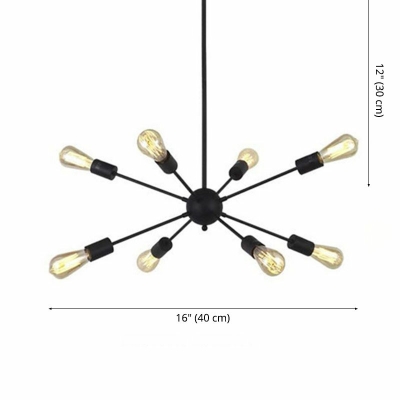 Simple American Style Chandelier 8 Head Ceiling Chandelier for Bar Bedroom Dining Room Hotel