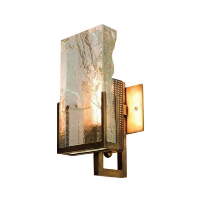 Simplicity Crystal Wall Lamp 1 Head Wall Sconce Lighting in Bronze for Living Room
