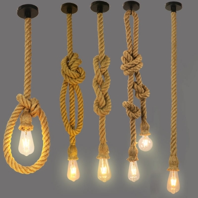 Simplistic Ceiling Light Rope-Hung Pendant Swag Lamp Mini Pendant