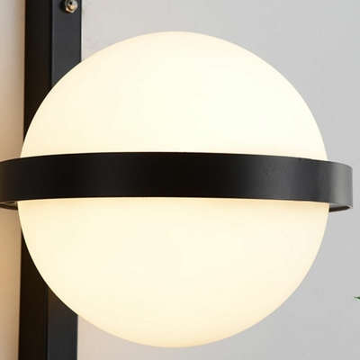 Wall Sconce Light 2 Lights Modern Contracted Glass and Metal Shade Wall Light for Living Room