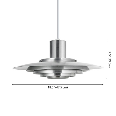 White Layered Concentric Tiers Hanging Lights Vintage Metal Industrial-Style 1 Light Ceiling Light