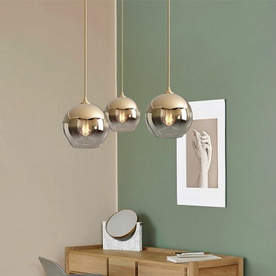 1 Light Pendant Lamp Traditional Style Globe Shape Round Glass Hanging Light Fixtures