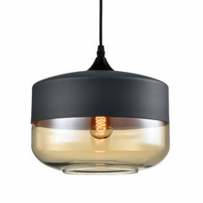 1 Light Pendant Lighting Modern Style Cylinder Shape Glass Ceiling Lights