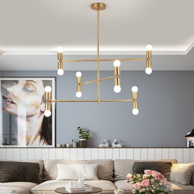 12-Light Vintage Chandelier Lighting Fixtures Gold Chandeliers Pendant Lights for Bedroom