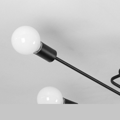 8-Light Flush Mount Lamp Antique Style Starburst Shape Metal Ceiling Light Fixtures
