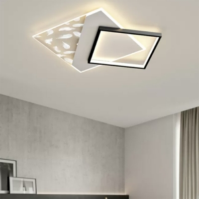 Acrylic Shade Contemporary Ceiling Light Stepless Dimming LED Light Flush-Mount Ceiling Light