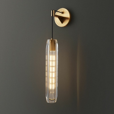 Armed Wall Sconce Light Modern Glass and Metal Shade Wall Light for Bedroom