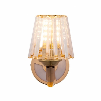 Armed Wall Sconce Light Post-Modern Metal and Crystal Shade Wall Light for Kitchen