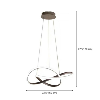 Chandelier Light Fixture Modern Contemporary Dimmable Metal and Rubber Shade Indoor Hanging Lamp