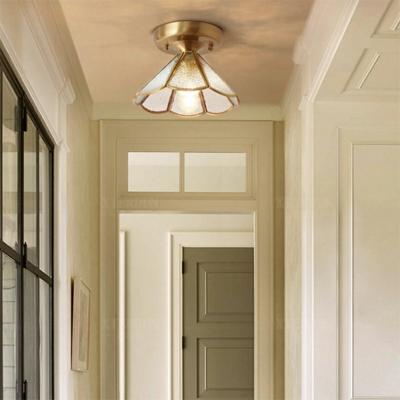 Colonialist Brass Bowl Close to Ceiling Lighting Bell Shade Flush Mount Lighting for Hallway