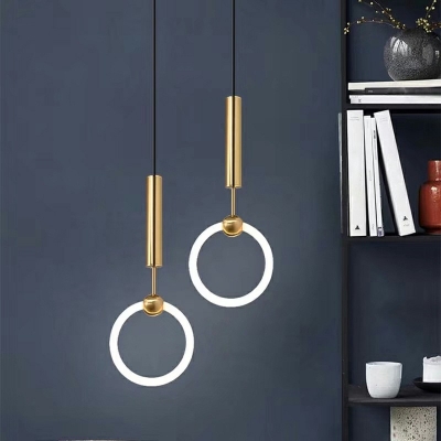 Contemporary Metal Pendant Light Fixtures Nordic LED Minimalist Hanging Light for Living Room