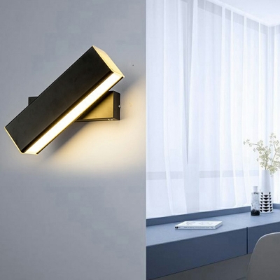 Contemporary Style Acrylic Wall Sconce Light Rectangular Rotatable Design LED Wall Lamp for Bedroom