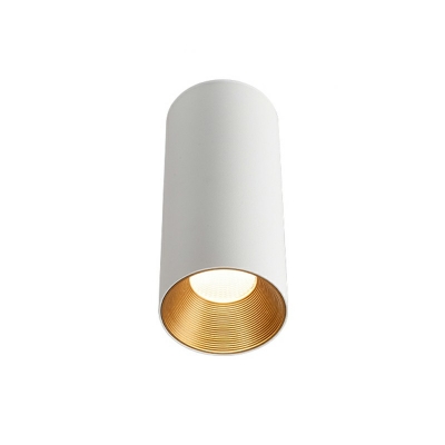 Cylindrical Semi Flush Ceiling Light Aluminum Simple LED Semi-Flush Mount Light for Hall