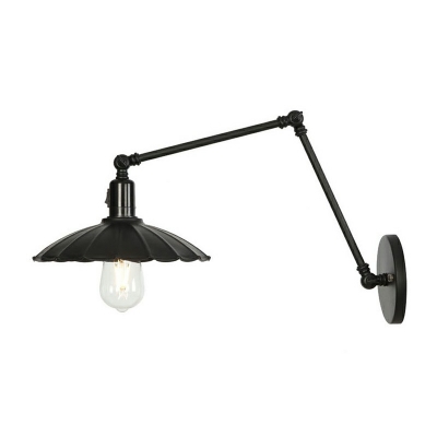 Industrial Style Scalloped Edged Shade Wall Lamp Metal 1 Light Wall Light for Restaurant