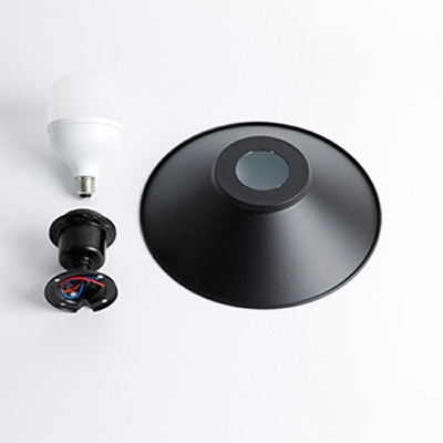 Industrial-Style Single Light Ceiling Mount Light Fixture Semi Flush Mount in Black