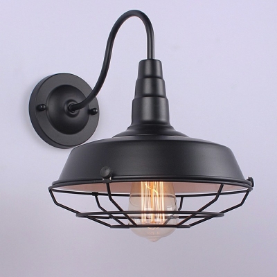 Industrial Vintage Caged Shade Wall Lamp Metal 1 Light Wall Light for Coffee Shop