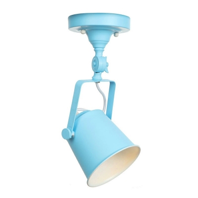 Industrial Vintage Style Cone Shade Semi Flush Mount Light Adjustable Metal 1 Light Ceiling Mount