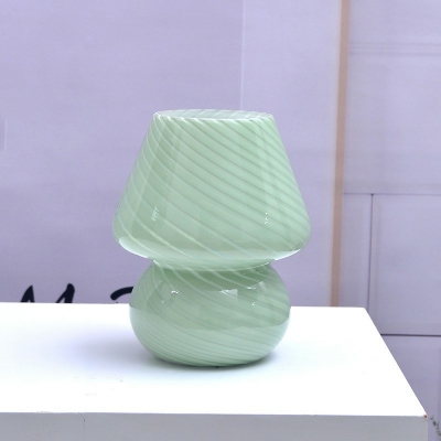 Minimalism Style Glass Table Lamp 1 Head Mushroom Shape Task Lighting 5.9