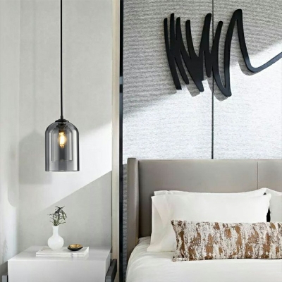 Modern and Simple Hanging Light Glass Geometric LED Pendant Light for Bedside