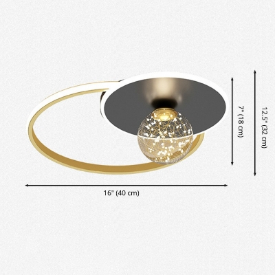 Modern Style Gypsophila Ring Shaped Flush Mount Light Metal 3 Light Ceiling Light for Bedroom