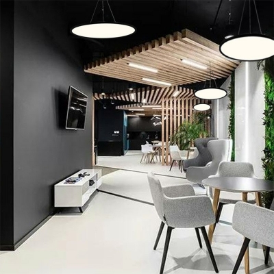 Modern Style Hanging Lights Round White Light Chandelier for Living Room Dinning Room Restaurant
