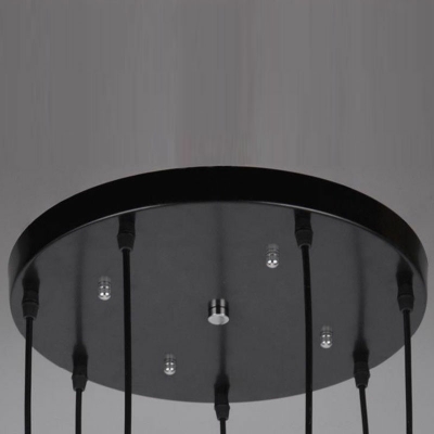 Multiple Hanging Pendant Lights Black Modern Metal Ceiling Light Simplicity 7 Light for Dinning Room