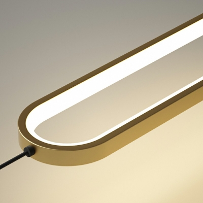 Oval Modern Style Pendant Light Metal Acrylic LED Hanging Light for Bedroom