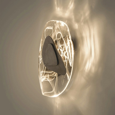 Postmodern 1 Bulb Pebble Shaped Wall Mount Lighting Crystal LED Wall Light Sconce for Living Room