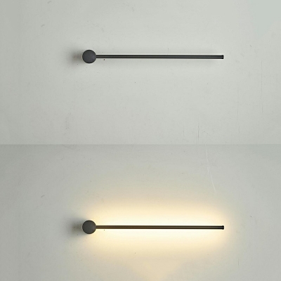 Simplicity Linear Flush Wall Sconce Warm Light Metal Corridor LED Wall Mounted Lamp in Black