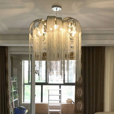 Tassel Shape Hanging Light Kit Chandelier for Hotel Lobby Dining Room