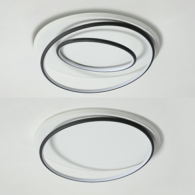 Thin 3-Ring LED Flush Ceiling Light Simplicity Acrylic Flush Light in Integrated LED