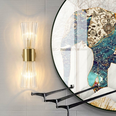 Wall Sconce Light 2 Lights Creative Post-Modern Metal and Crystal Shade Wall Light for Hallway