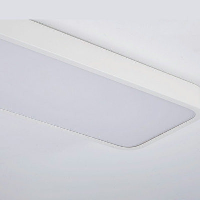White Rectangular Pendant Light Fixtures Modern Minimalist LED 1 Light Ceiling Light For Office